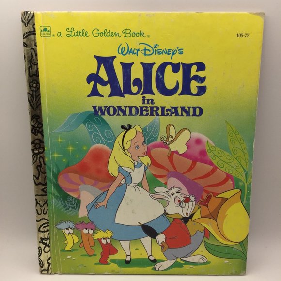 Vintage Little Golden Book Lot 2 Disney Three Little Pigs Alice In Wonderland - Picture 2 of 13